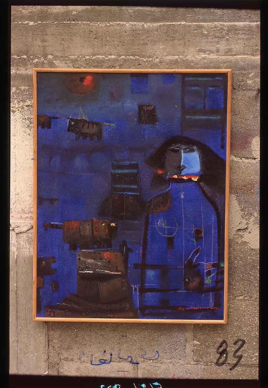 Fateh Moudarres, The Bullet and the Witness, Oil on Canvas, 90 x 70 cm, 1983.

Image courtesy of the archive of Atassi Gallery.